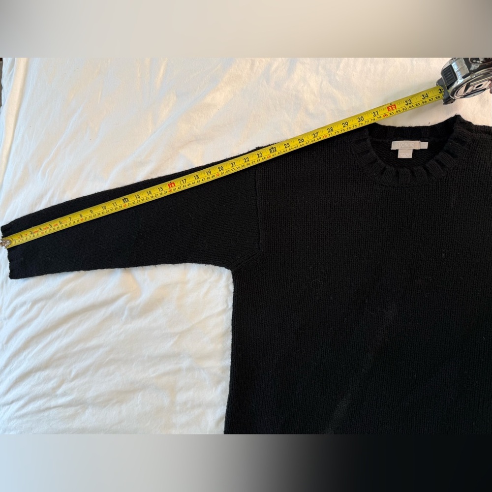 J.Crew Black 100% Wool Crewneck Sweater Women’s M Classic Minimal Knit - Picture 10 of 12